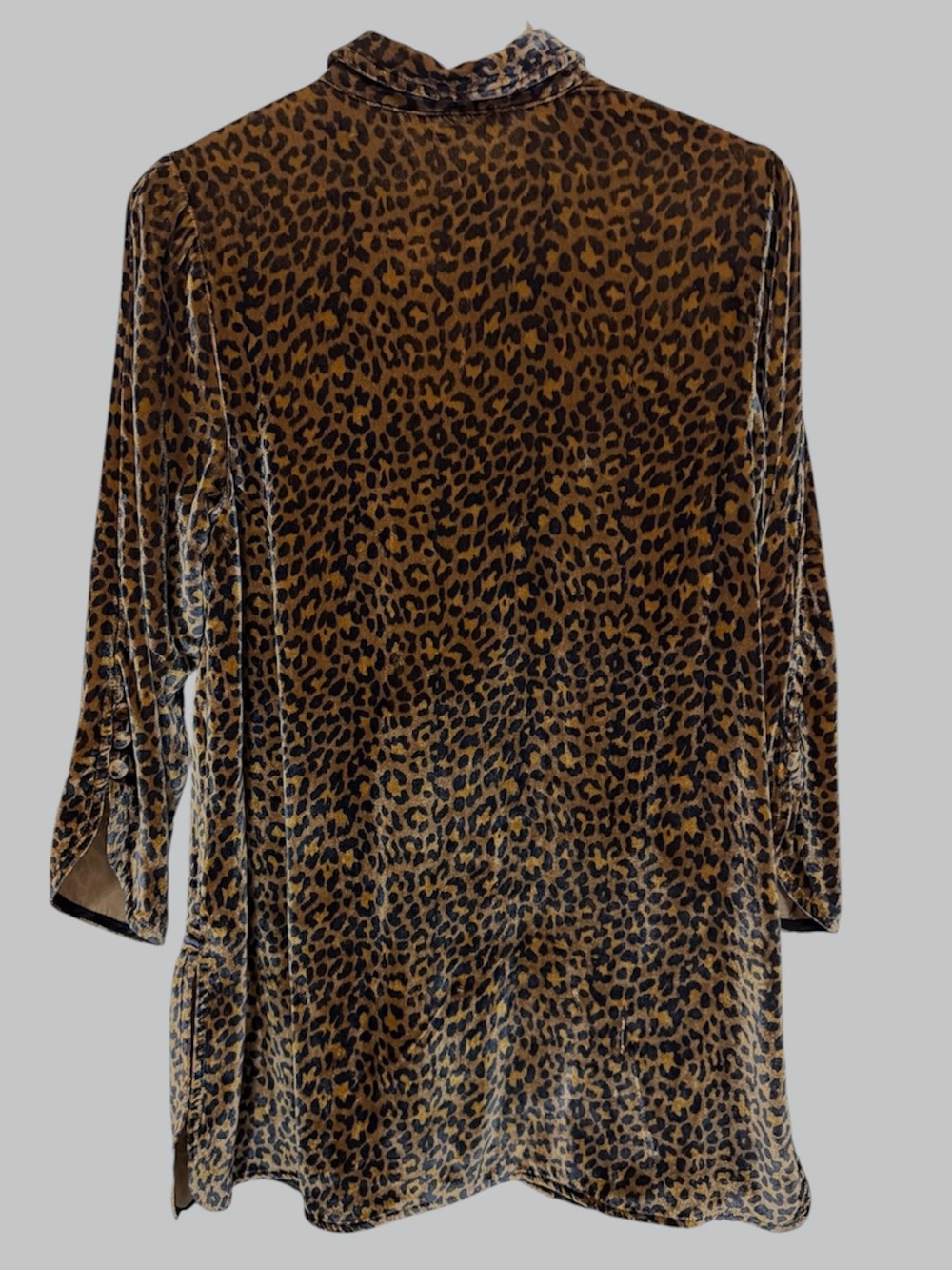 Soft Surroundings Icon Silk Velvet Poets Animal Print Button Up Tunic XS - Picture 8 of 12
